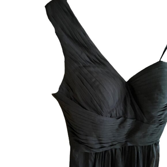 La Famme black nude mesh bodice maxi long gown 4 - Picture 14 of 16